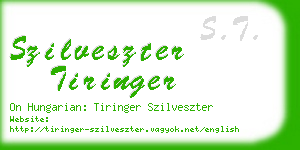 szilveszter tiringer business card